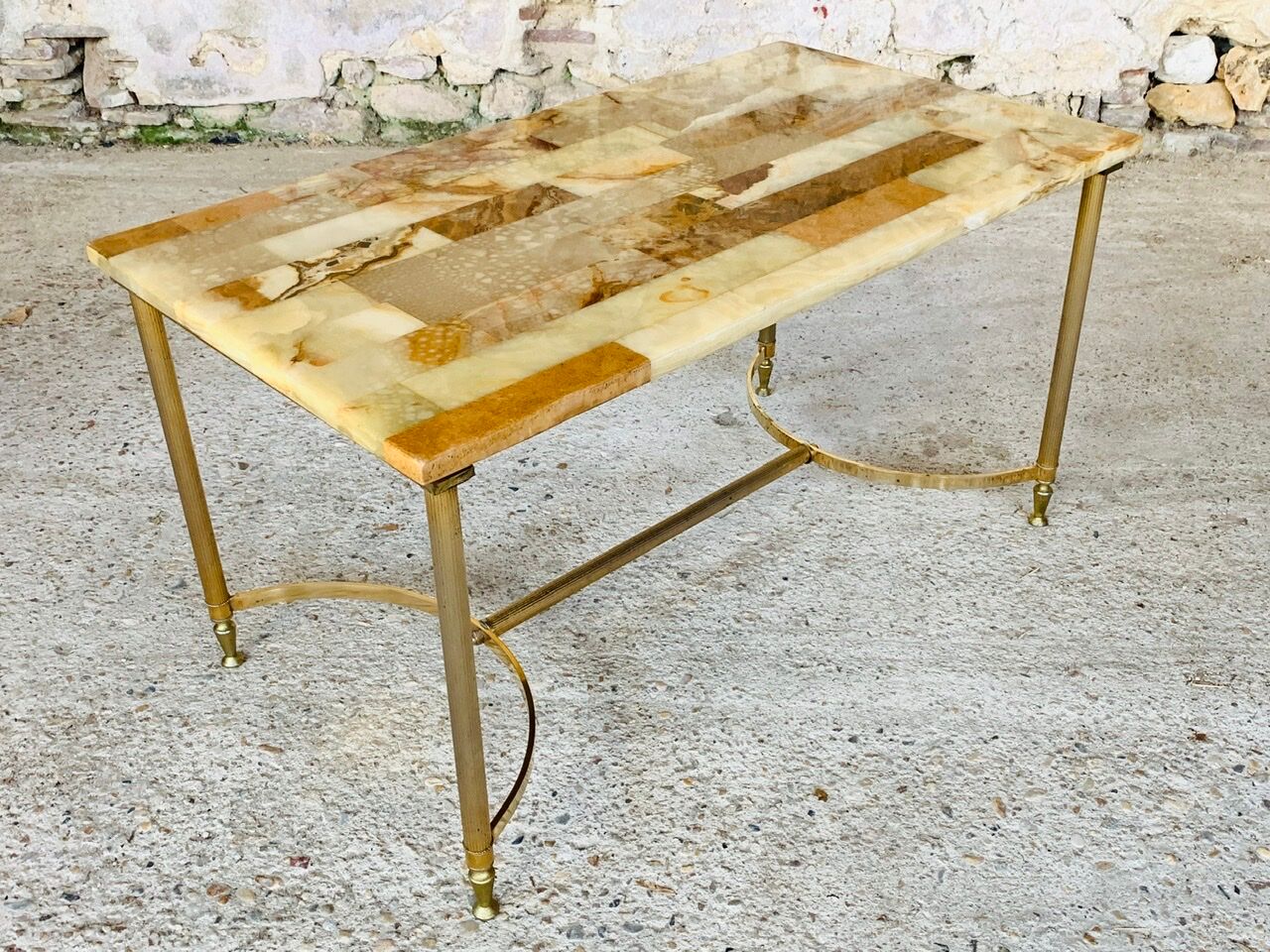 Vintage coffee table in marble and onyx circa 60/70