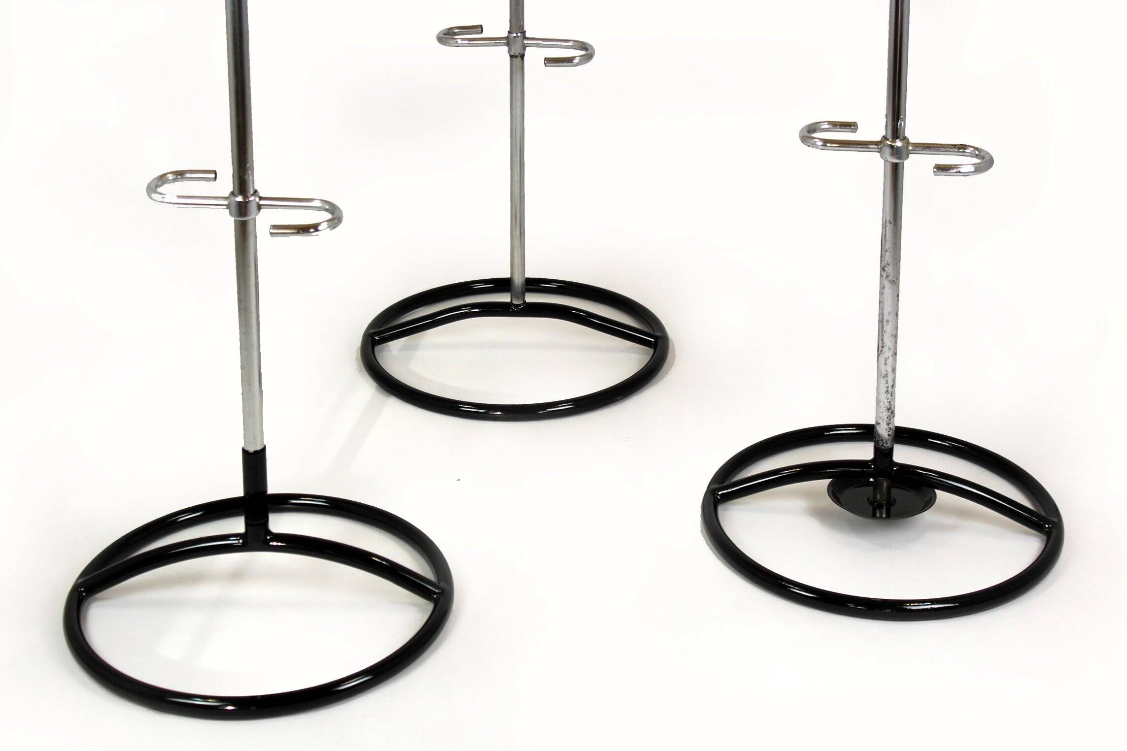 Bauhaus Chrome-Plated Coat Racks, 1930s, Set of 3