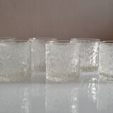set of 6 vintage textured glasses 1980 by Charlotte Hutte @ Goebel Germany