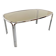 Vintage curved rectangular dining table in smoked glass and chrome metal