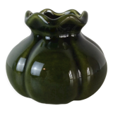 Small corolla vase in khaki glazed ceramic