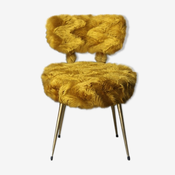 Gold electric fur chair
