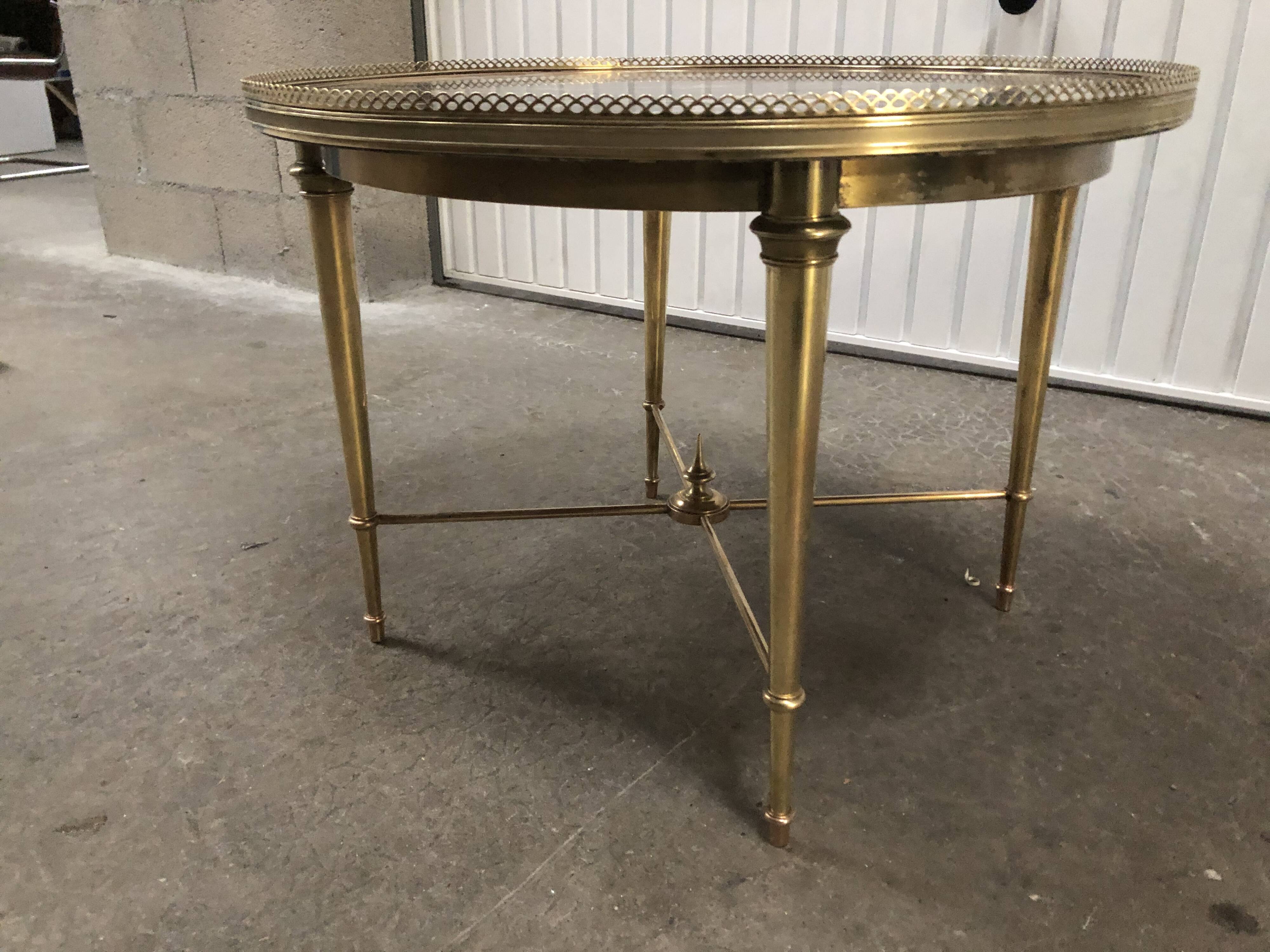 Table basse laiton et marbre