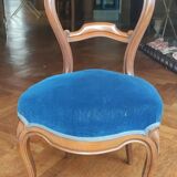 Ancienne chaise Louis Philippe/velours bleu roi