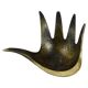 Bowl or sculptural ashtray in brass by Walter Bosse, Herta Baller, Austria, 1950s.