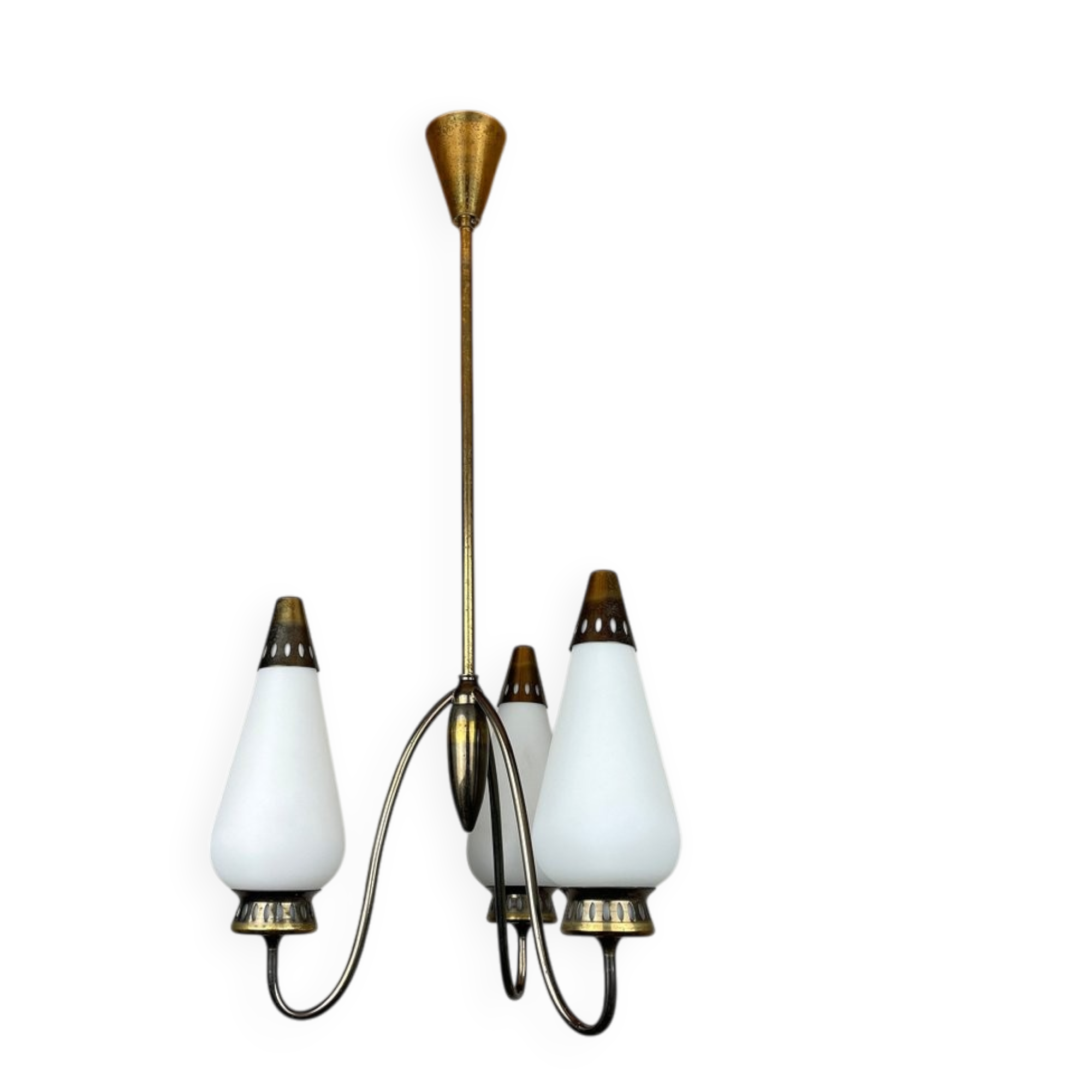 Vintage brass chandelier Italy 1960s