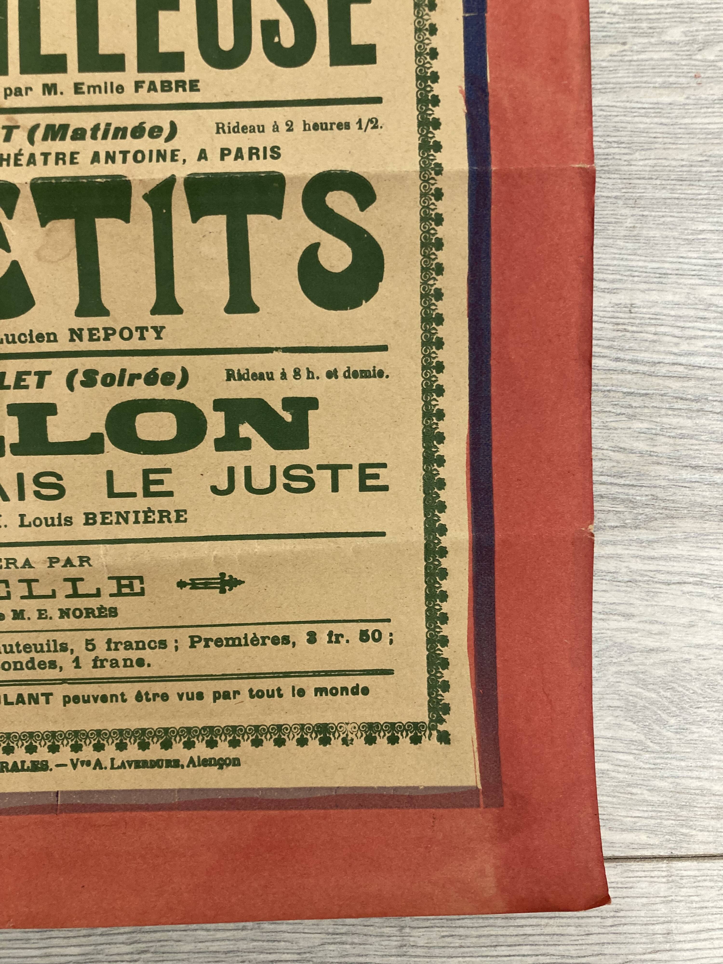 Affiche ancienne Gémier Théâtre national ambulant de 1912