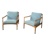 Une paire de fauteuils turquoise
