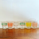 Suite of 6 granite glasses from the 50s