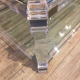 Glass and plexiglass coffee table