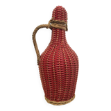 Bottle with rattan weaving and vintage scoubidou