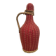 Bottle with rattan weaving and vintage scoubidou