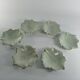 Art Deco Pistachio and Gold Leaf Plates Viloca Paris Caffarelli