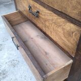 Rustic chest of drawers in solid oak 1950