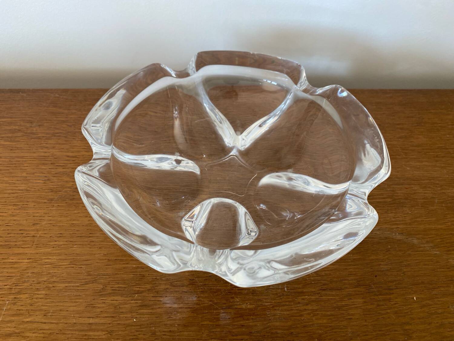Pair of antique crystal ashtrays from Arques, France