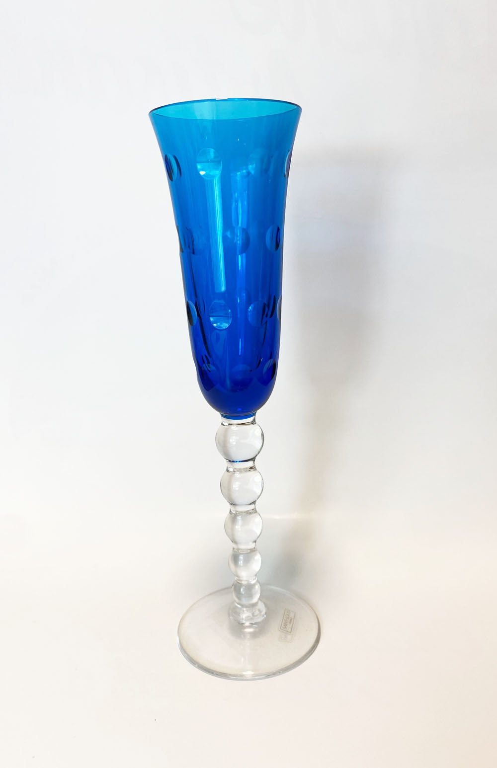 Saint Louis - Bubble. Blue champagne flute. Perfect condition