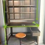 Postal sorting furniture with stool