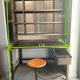 Postal sorting furniture with stool