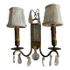 Art deco wall lamp in brass, pearls and tassels