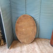 Miroir ovale blanc et doré 101X70