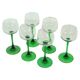 Set of 6 Vintage Luminarc Alsace Wine Glasses Narrow Green Base