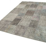 Tapis anatolien surteint fait à la main 200 cm x 297 cm tapis patchwork gris