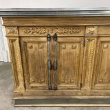 19th-century zinc and solid oak bar counter