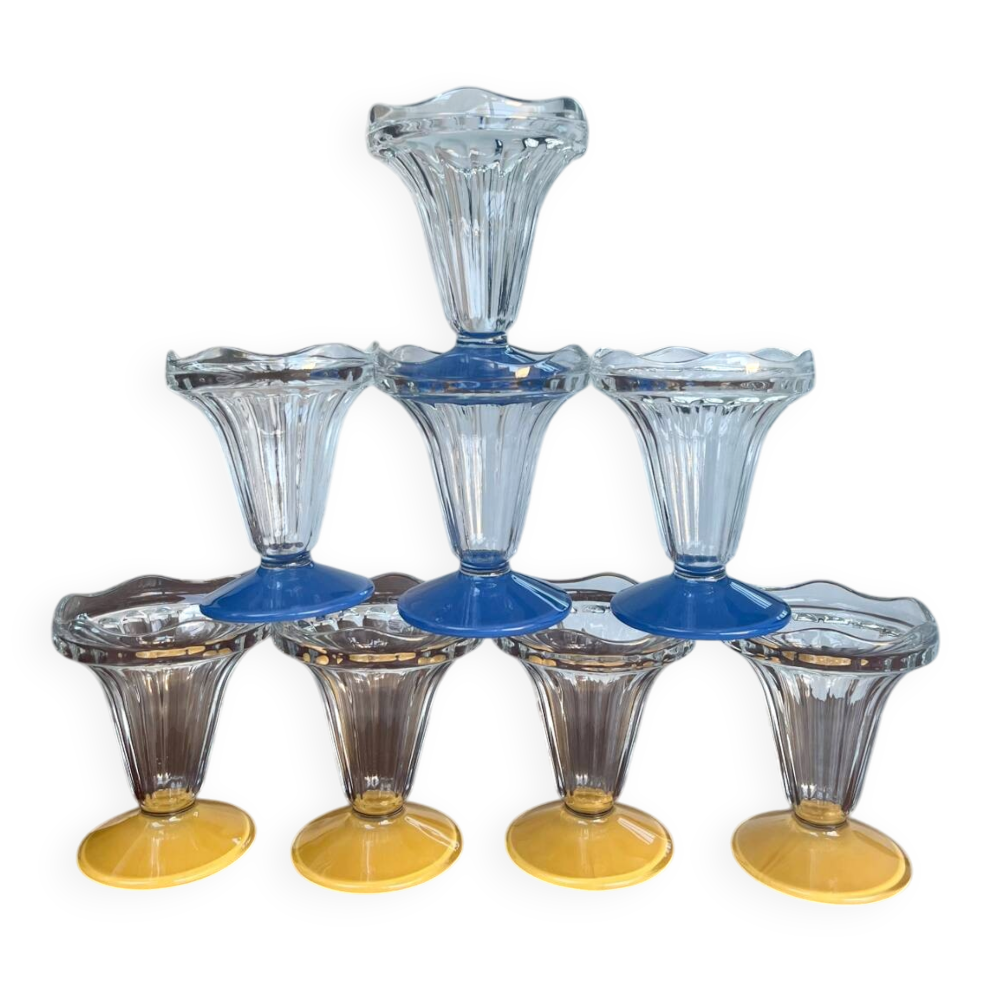 Set of 8 glass ice cream bowls