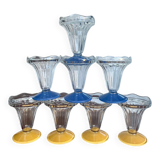 Set of 8 glass ice cream bowls