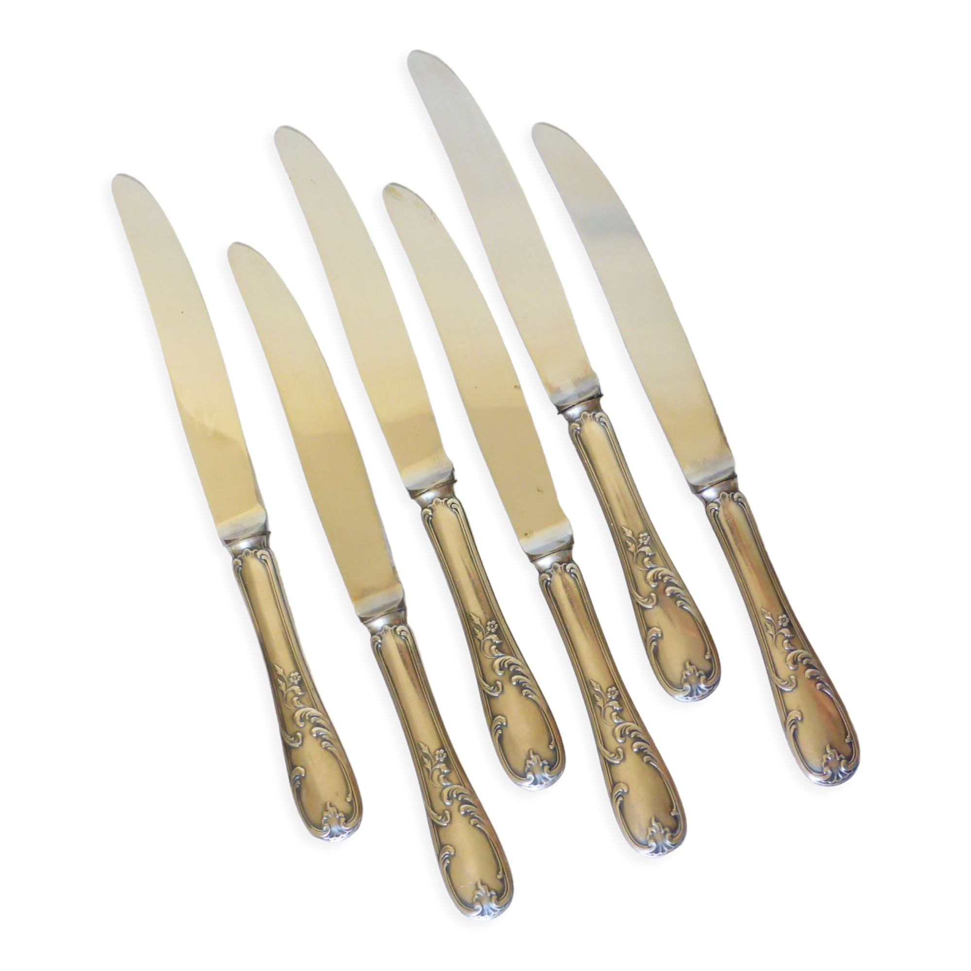 6 vintage knives in English silver metal hallmarked 2106273