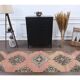 Vintage Turkish Oushak Handmade Wool Cotton Orange Runner Rug 92x378