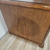 1930s oak open desk with drawers
