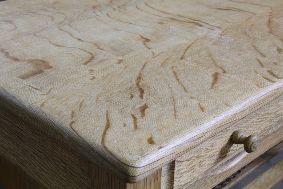 Vintage 1960s Danish oak coffee table, brutalist mid-century, style of Kjærnulf