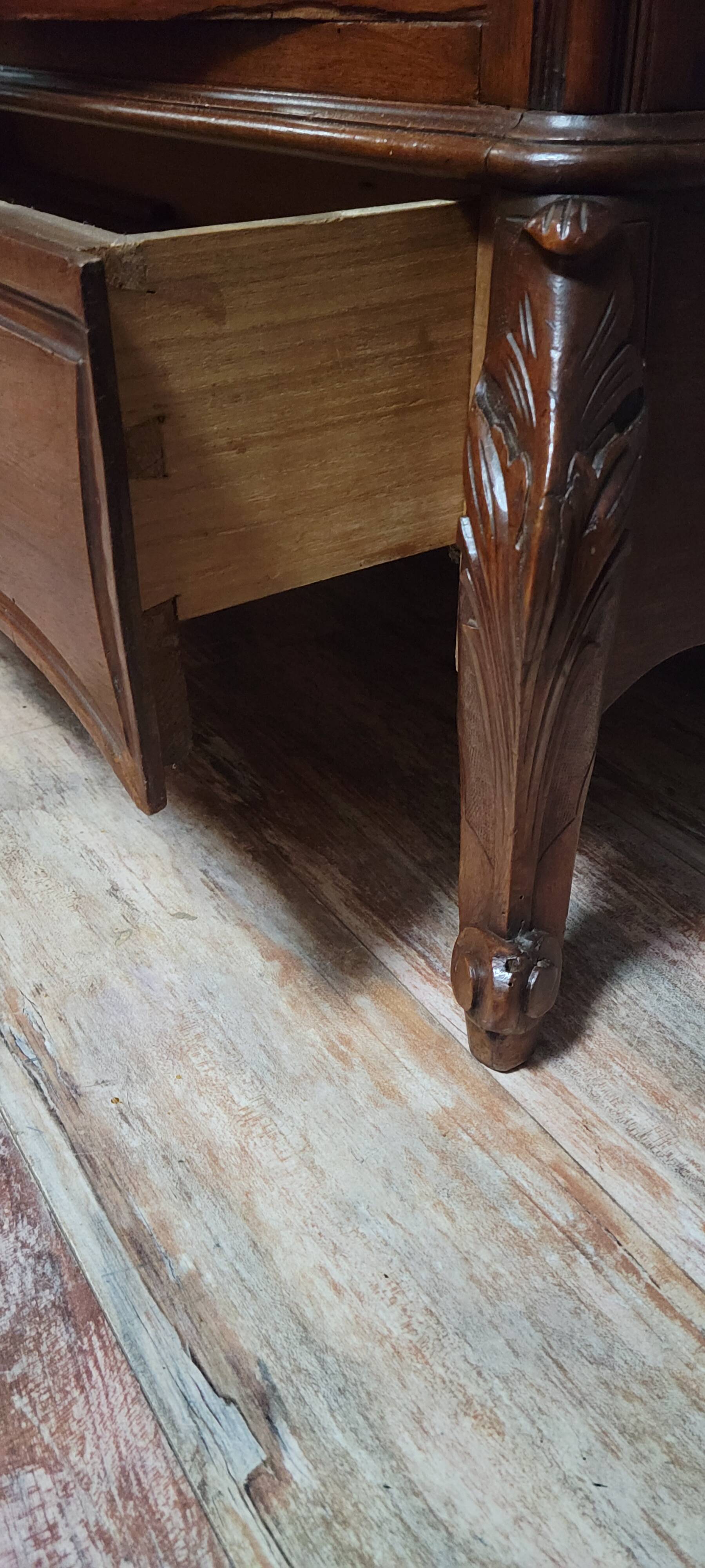 Antique mirrored wardrobe in Louis XV Rococo style