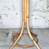 Bamboo and rattan coat rack