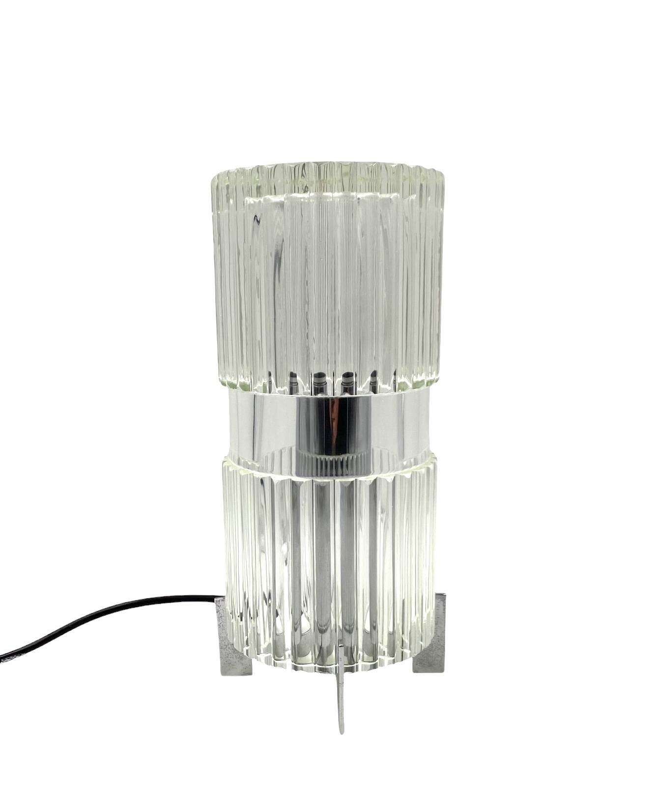 Glass table lamp, Fidenza Vetraria Italy 1970s