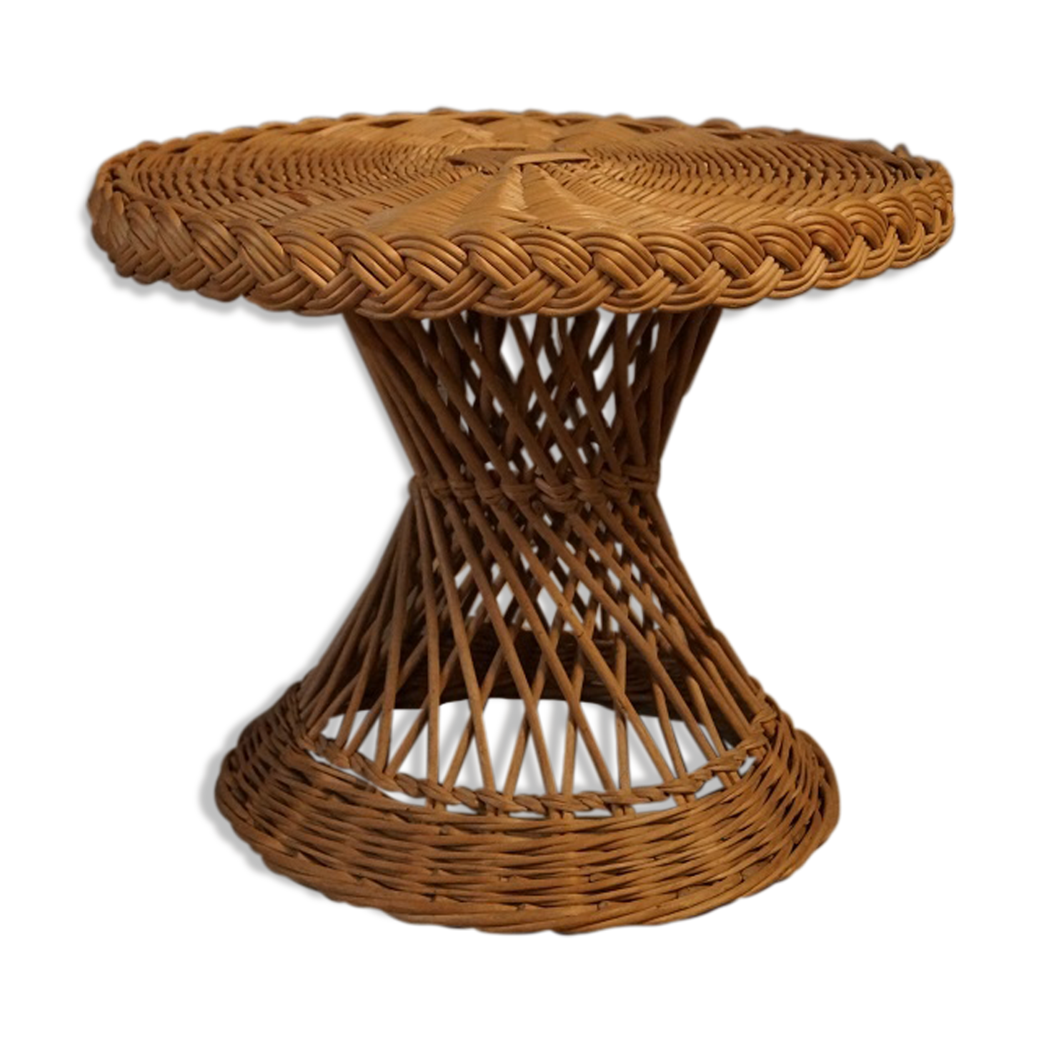 Vintage 1960 rattan coffee table