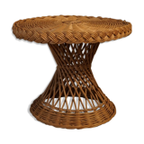 Vintage 1960 rattan coffee table