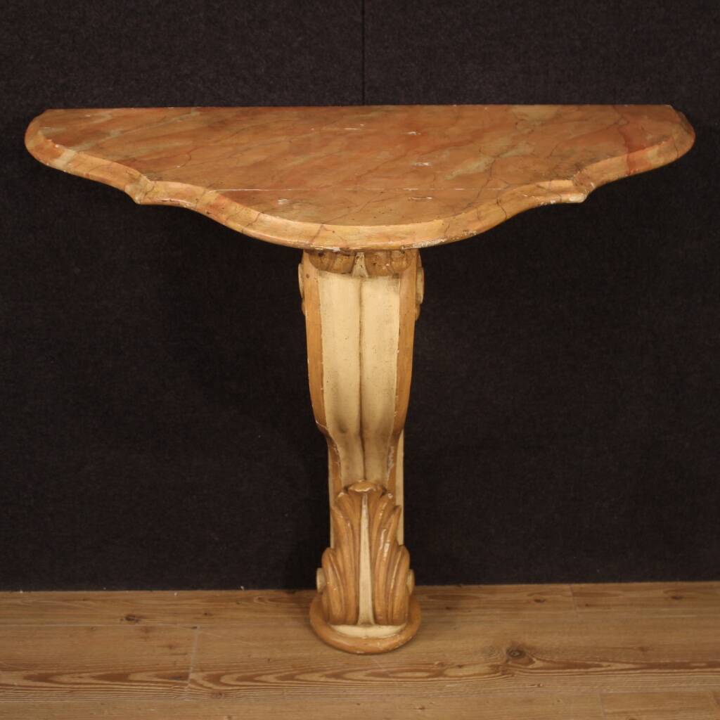 Italian lacquered and painted console table