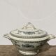 Old iron earth tureen Ninon Salins blue, ceramic and earthenware plate