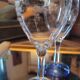 Série de 4 verres à pied en verre ciselé 50's