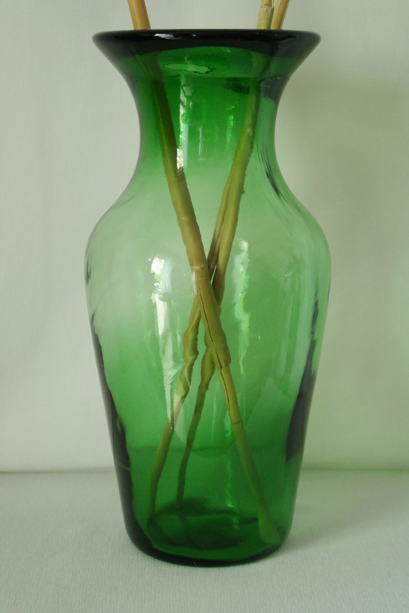 Thick glass vase from Italy, vintage.