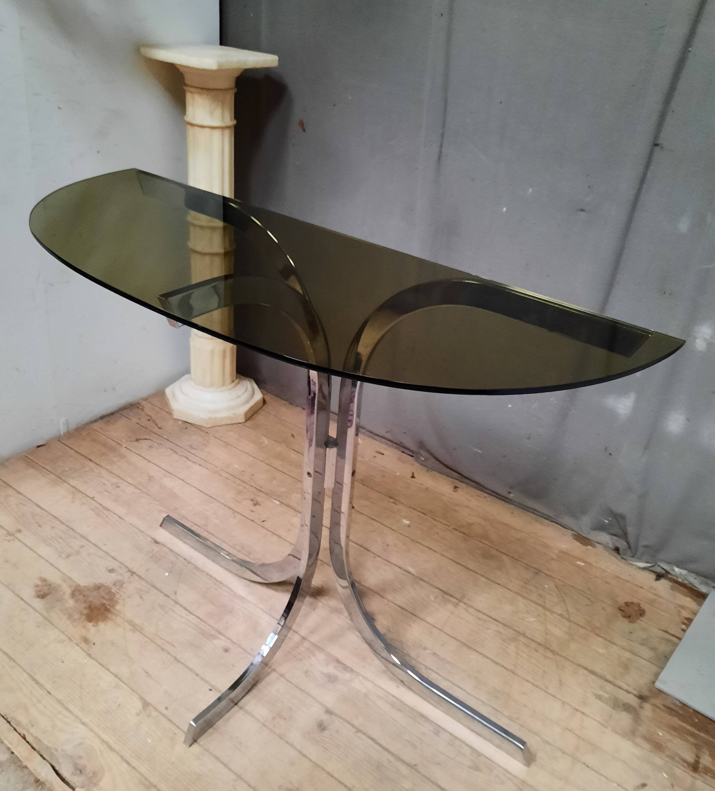 Designer glass and metal console
