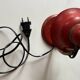 Vintage desk lamp from the 50s/60s in red & brass.