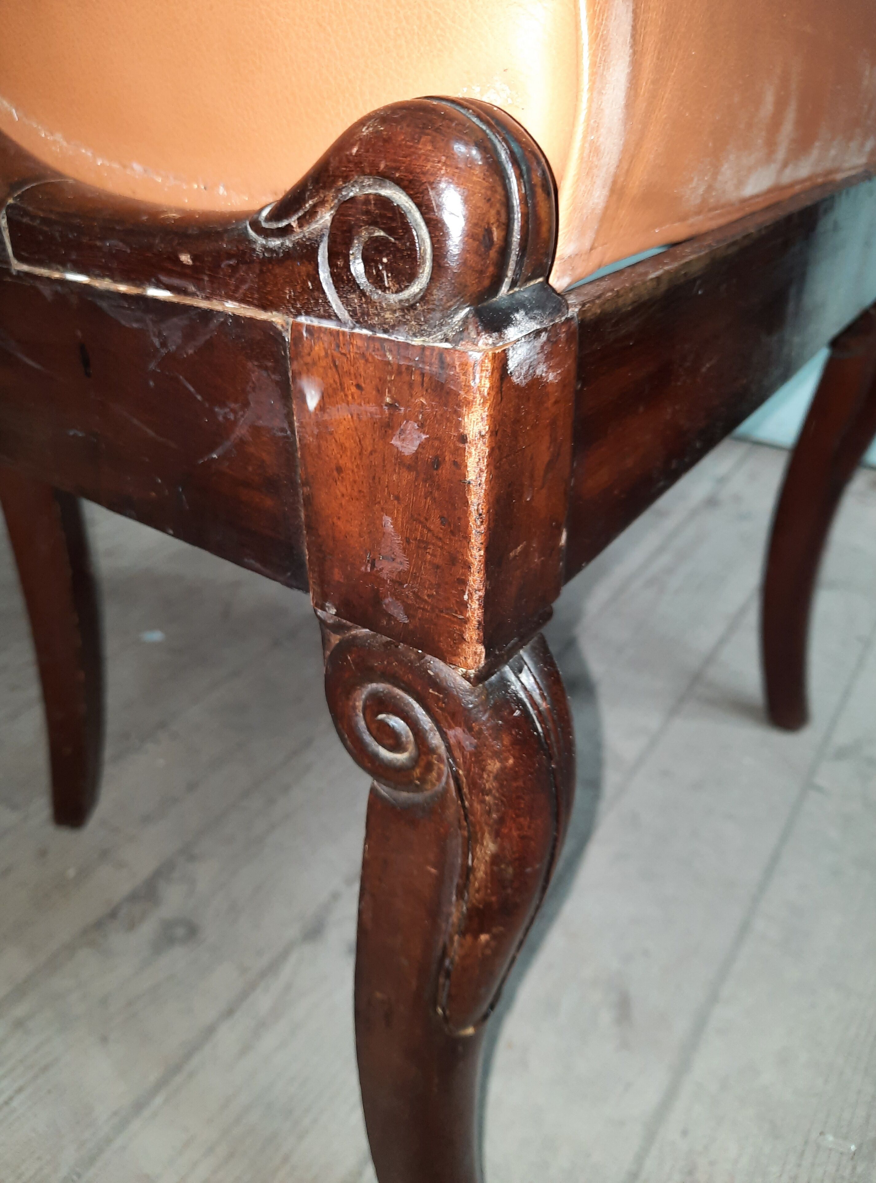 Pair of mahogany gondola chairs