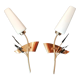 Pair of vintage brass and white glass sconces 1950-60