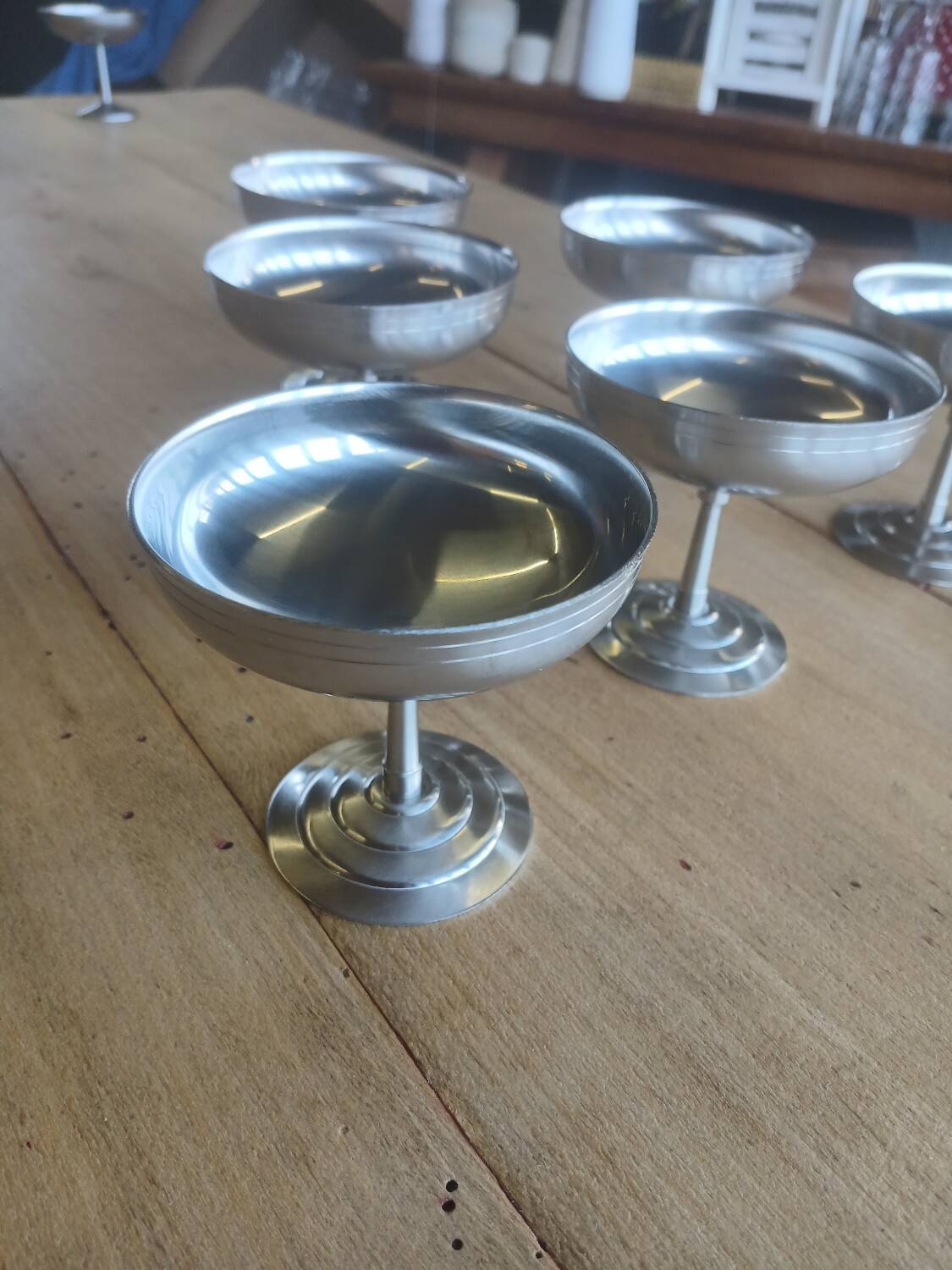 6 antique stainless steel ice cream cups Remy Letang
