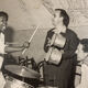 Jazz Band, images n/b des années 1940 sur de lourds panneaux de bois, 85 x 99 cm