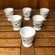 Lot de 4 coquetiers verre opalin blanc décor fleur bleu france vintage #a519