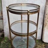 Gold brass and 1960 glass sellette/desserte